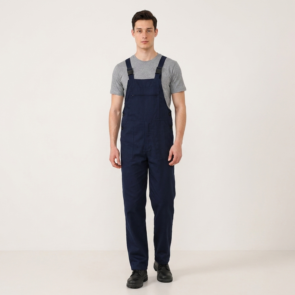 Bahçıvan İş Tulumu (Slopet - Askılı Tulum) %100 Pamuk 16/12 Gabardin Lacivert